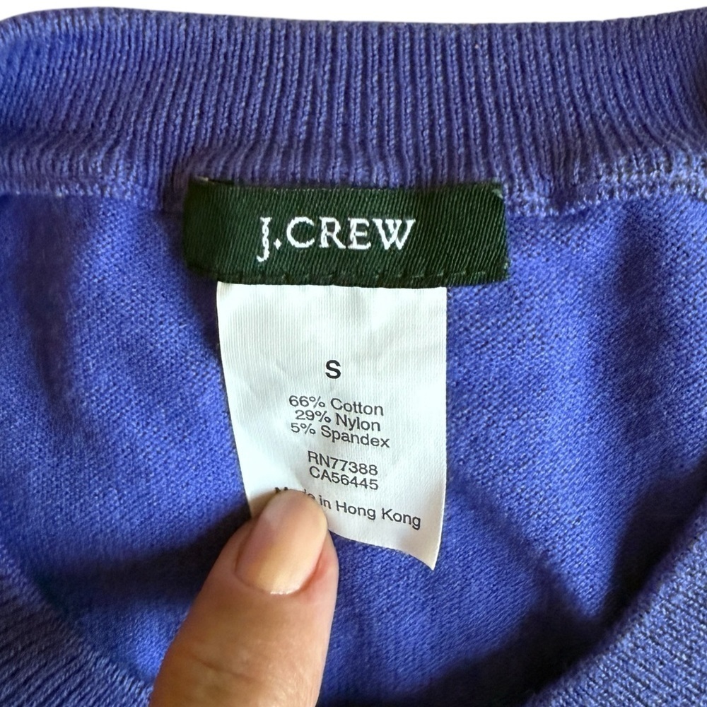 J. Crew Cardigan Sweater Grape Purple Cotton Blend 3/4 Sleeve Size S #1775 - Picture 5 of 5